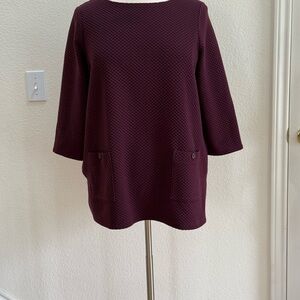 Coldwater Creek Plum Textured Top size 1X